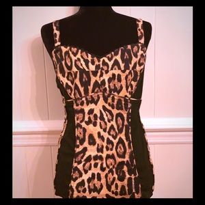 Animal Print Corset w/ Boning & Detachable Straps